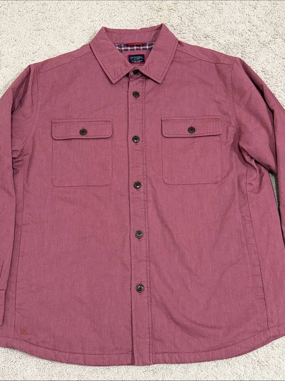UNTUCKit Men's Button-Up Shirt Jacket in Rose